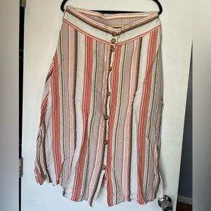 A New Day Linen Stripes Skirt size XL